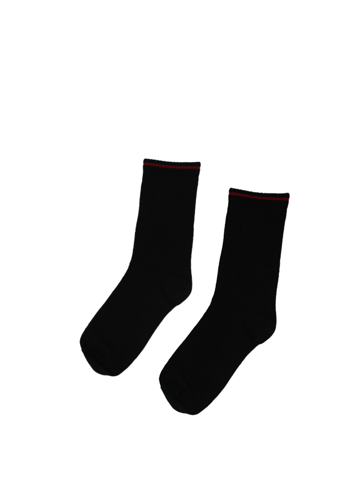 Howick College Crew Sock [2Pack] Black/Red