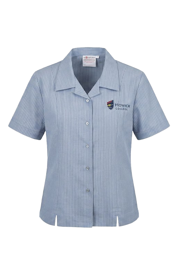 Howick College SS Year 9-12 Blouse Blue/white Stripe